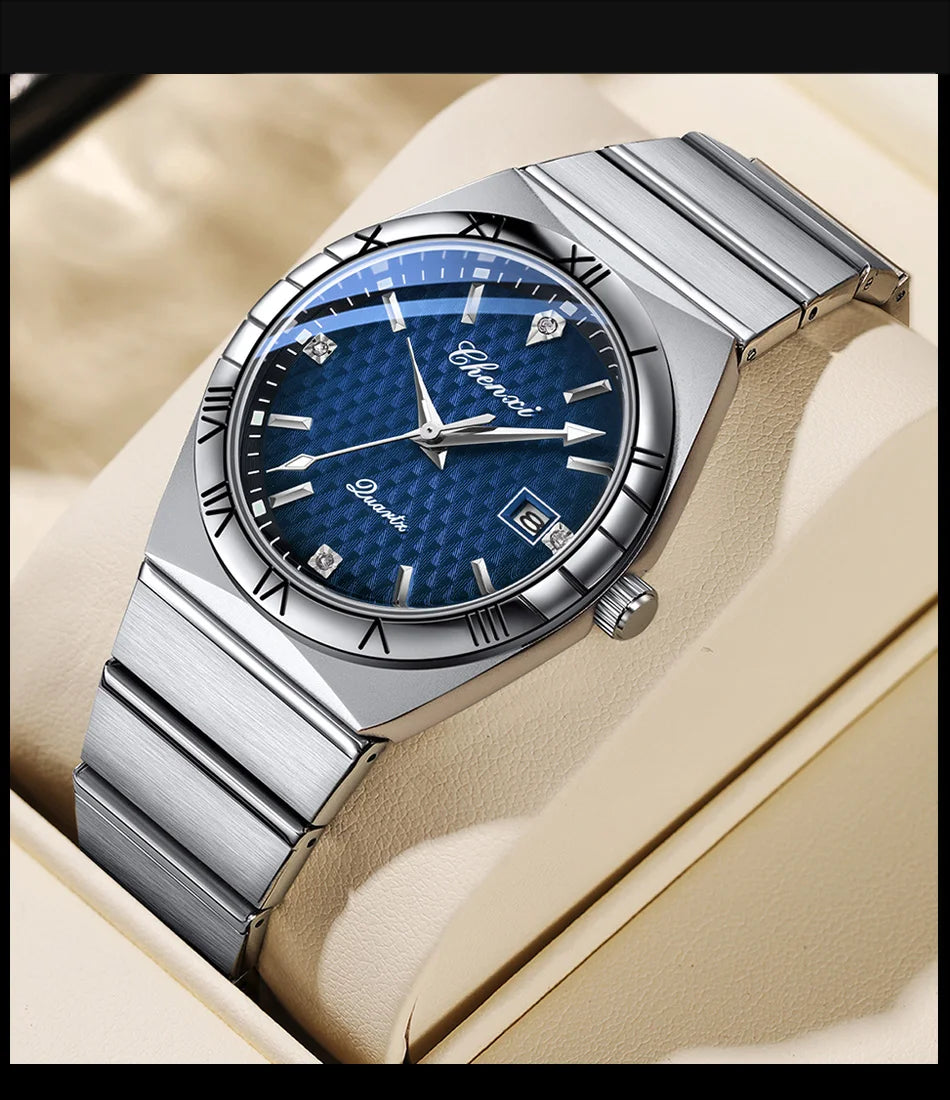 Top Brand Luxury Watches For Men Fashion Luminous Calendar Men's Watch CHENXI Waterproof Stainless Steel Quartz Wristwatch New