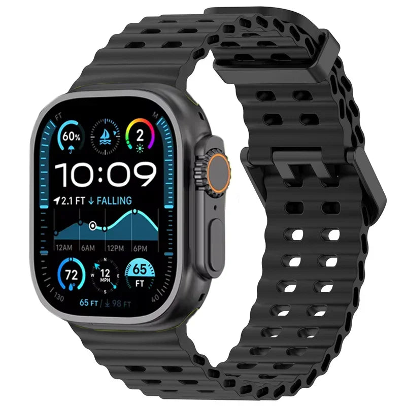 Ocean Silicone Strap for Apple Watch Band Ultra 3/2/1 49mm Series 11 10 46mm Comfortable Band IWatch 9 8 7 6 5 4 SE3 45mm 44mm
