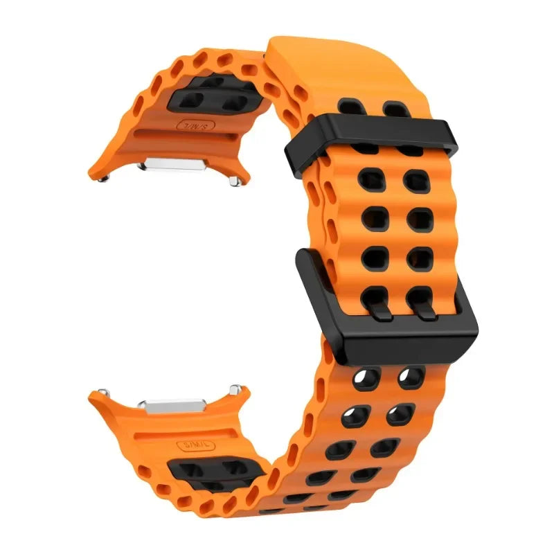 Two-color Silicone Strap for Samsung Galaxy Watch Ultra 47mm Ocean Original Official Wristband Galaxy Watch 8-7 Ultra 47mm Belt
