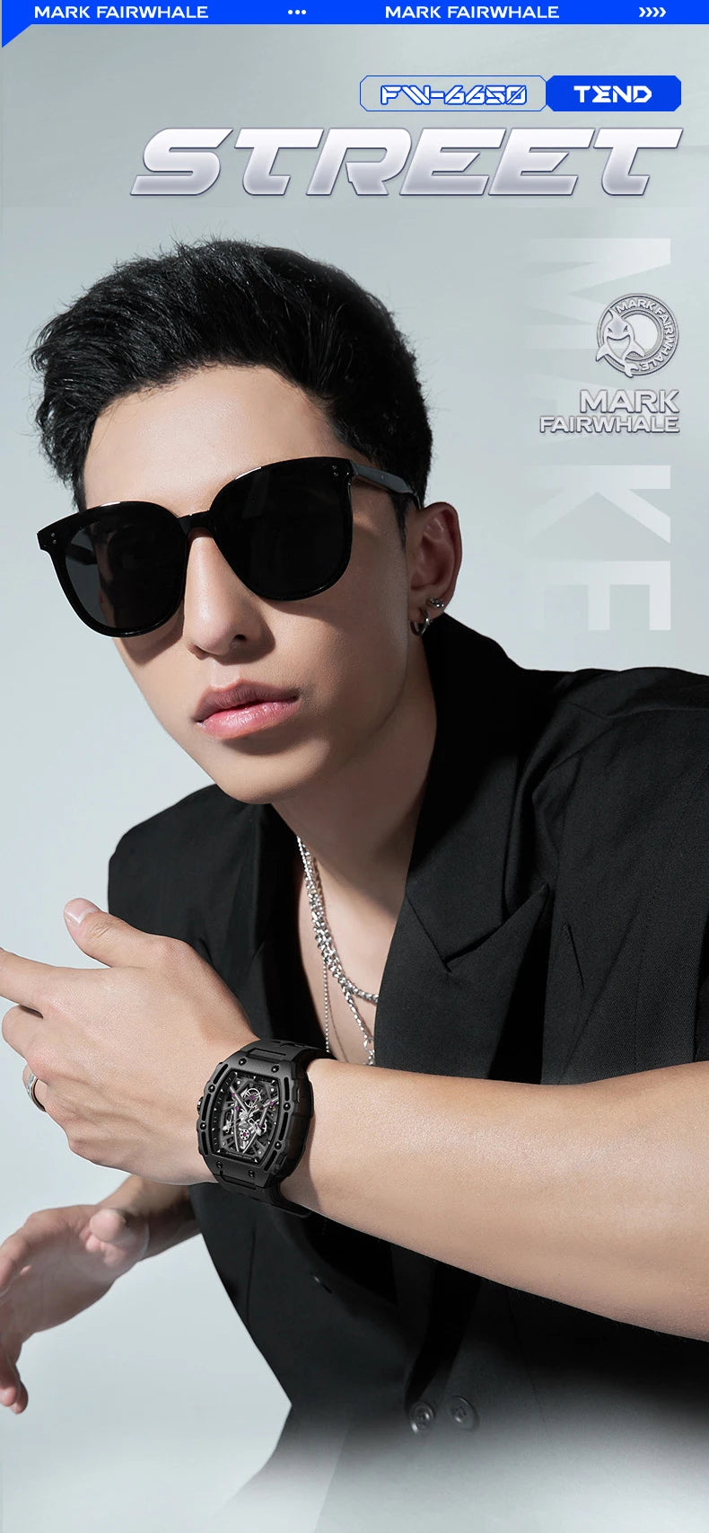 2023 New Automatic Mechanical Watches Mens Luxury   Brand Mark Fairwhale Fashion Sports Waterproof Tonneau Mille Wristwatch Mans