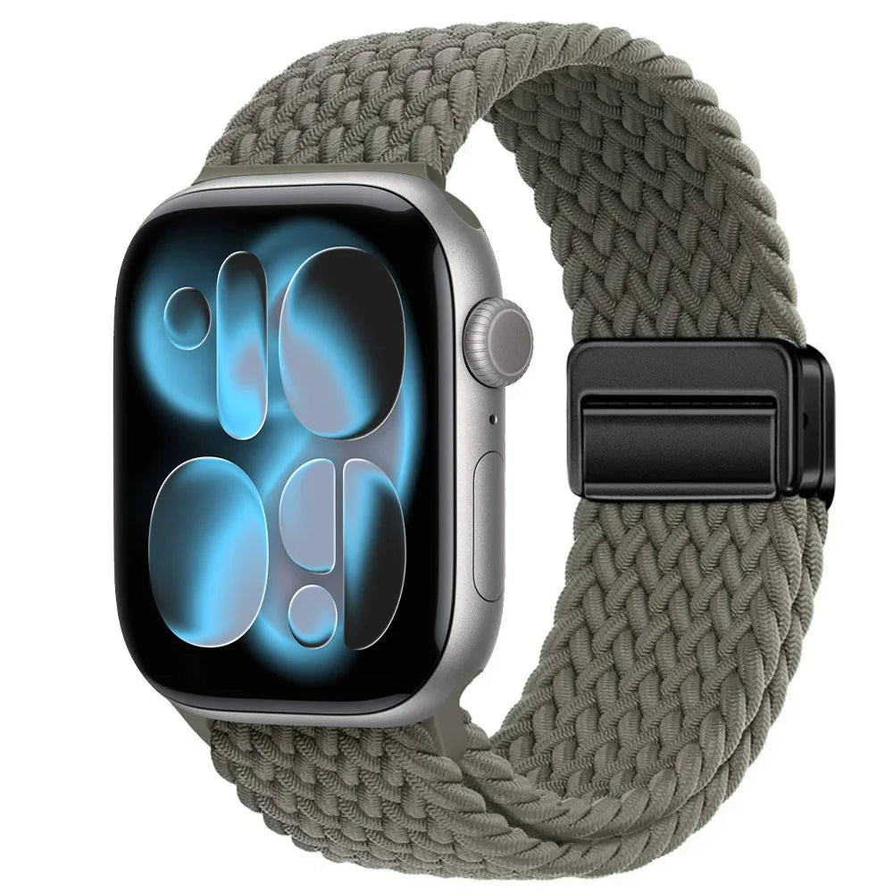 Nylon Loop Strap for Apple Watch 11 10 9 8 7 46mm 42mm 45mm 41mm Ultra 3 2 1 49mm Magnetic Braided  IWatch 6 5 4 SE3 Accessories