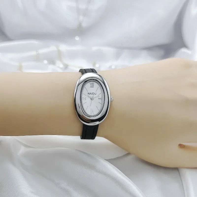 Luxury Pigeon Egg Dial Women's Quartz Watch Vintage Leather Strap Wristwatches Gift Clock Dropshipping Reloj Mujer Montre Femme