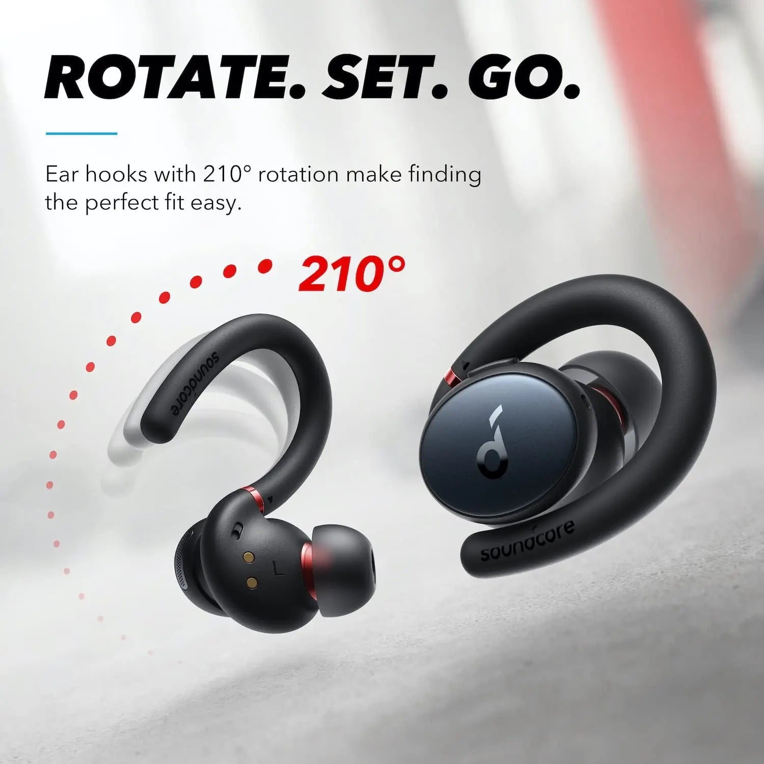 2025Soundcore by Anker Sport X10 True Wireless Bluetooth Sport Earbuds Rotatable Over-Ear Hooks for Ultimate Comfort and Secure