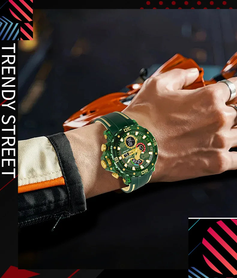 Military Watches Men Watch 2025 New 50M Waterproof Wristwatch Stopwatch Alarm LED Light Digital Watches 8136 Men's Sports Watch
