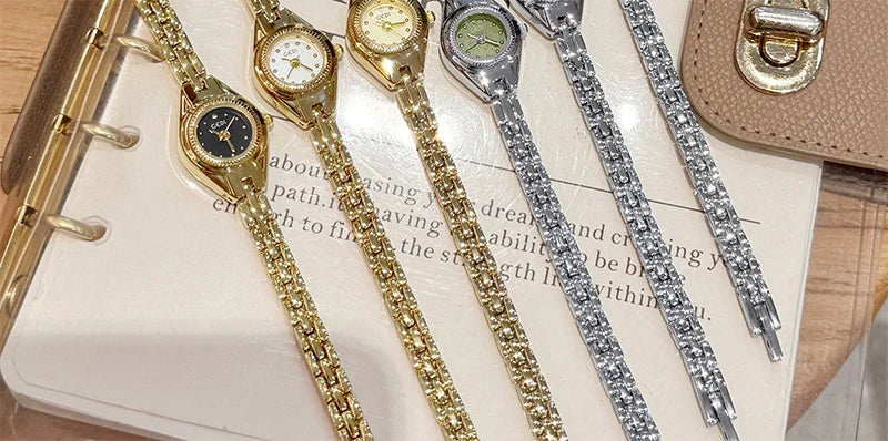 GEDI Ladies Small Watches Temperament Round Dial Quartz Retro Watch Luxury Waterproof Fashionable Wristwatch Gifts for Woman