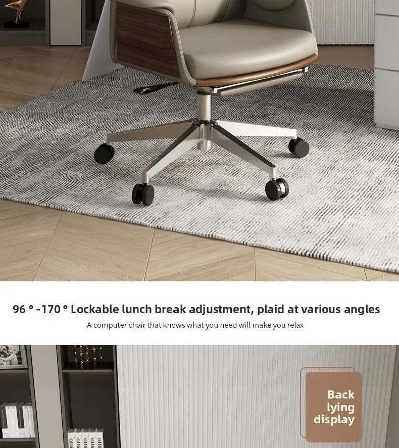 High end boss chair, genuine leather office chair, CEO computer, ergonomic, sedentary, swivel chair that can be reclined