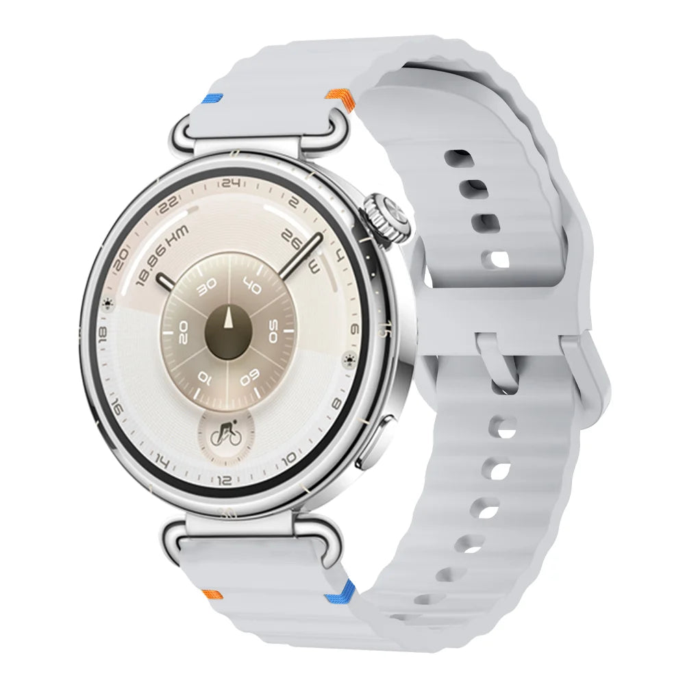 18/20/22mm Sports Wave Silicone Strap For Huawei Watch GT6-5-4 41mm 5 GT5 Pro 42mm Bracelet Wristband For Xiaomi Watch S4 41mm
