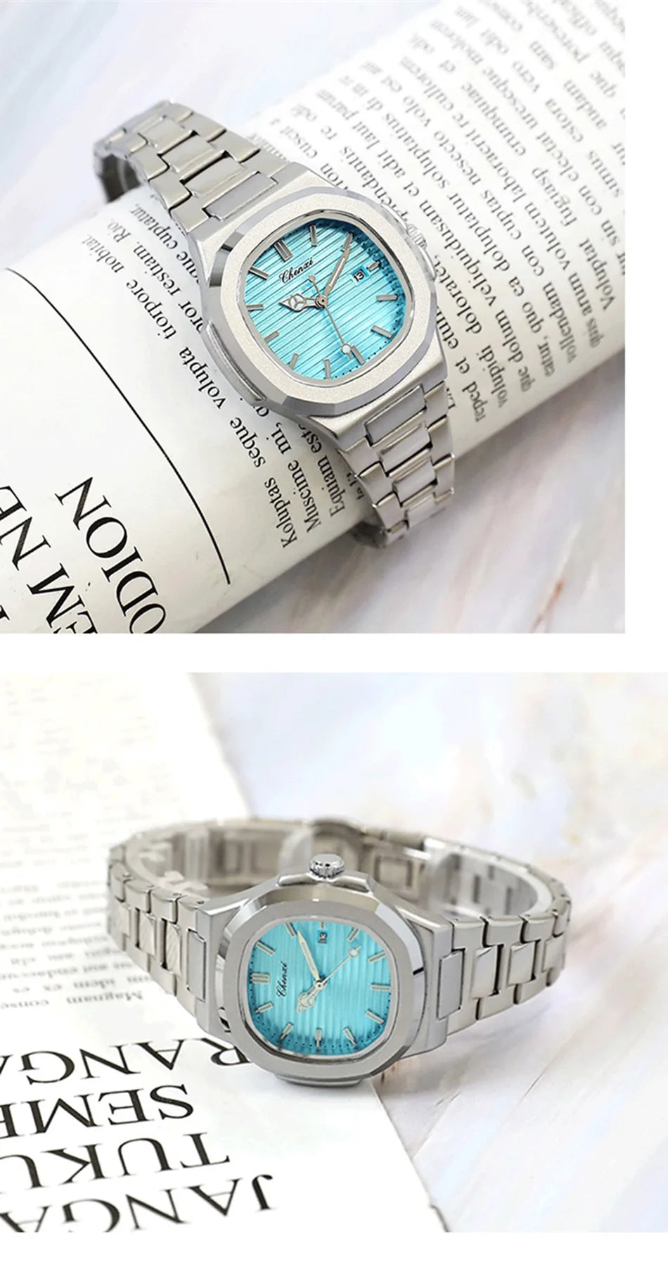 Watches For Woman Fashion Date Luminous Quartz Watch Silver Stainless Steel Clock Women's Stainless Steel Watch Waterproof