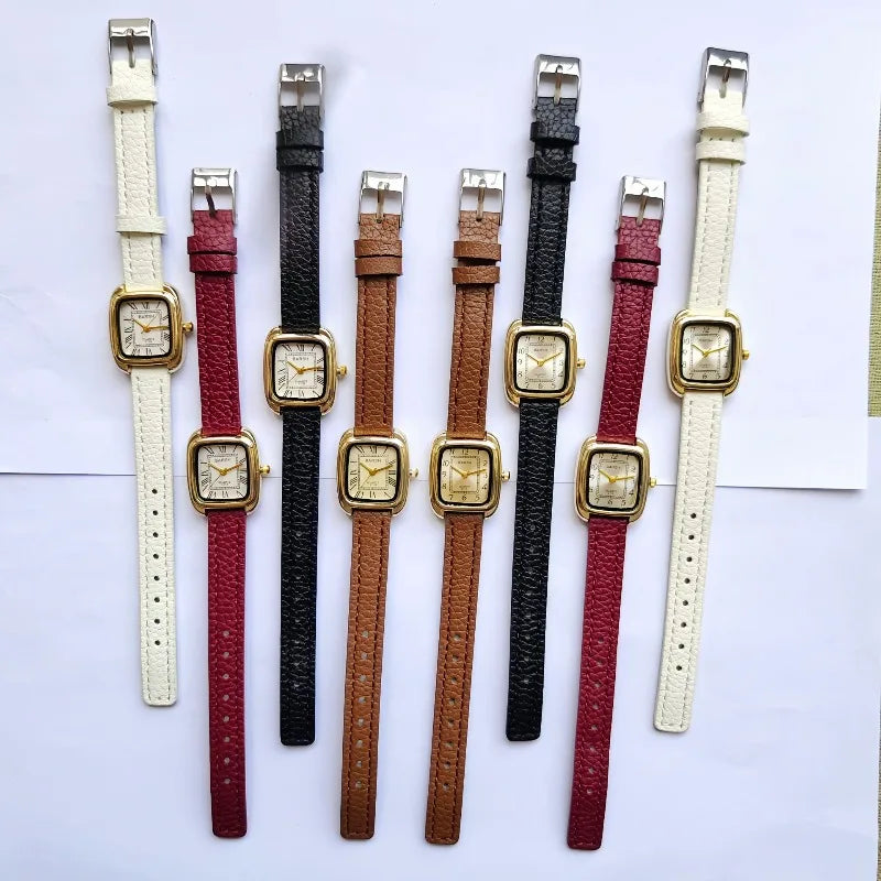 Fashion Leather Belt Watch for Women Luxury Watch Simple Retro Roman Dial Quartz Wristwatches Wholesale Relojes Para Mujer