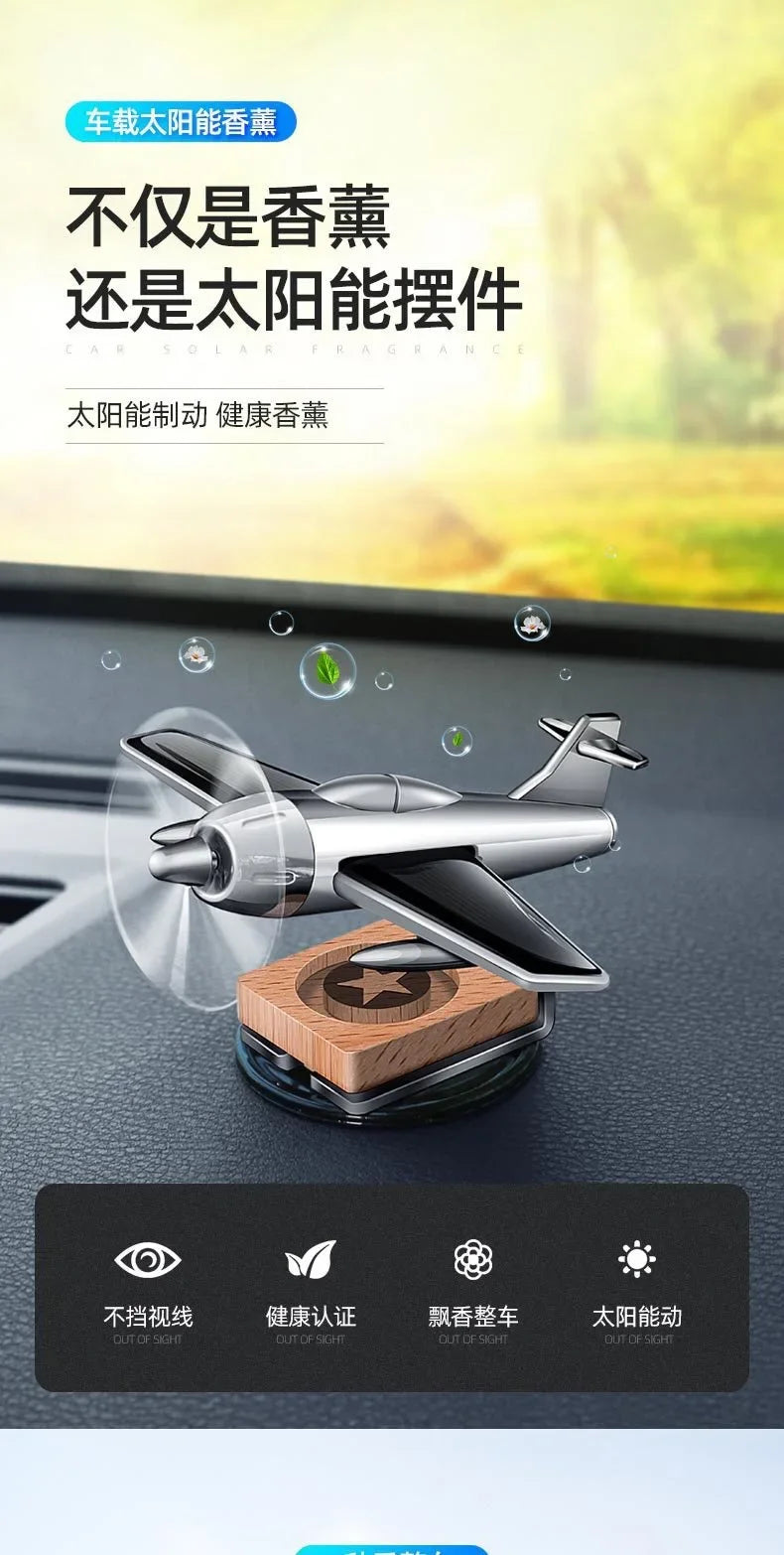 Car Air Freshener Solar Aircraft Decoration Mini Car Perfume Air Freshener Fragrance Car Airplane Ornament Car Accessories
