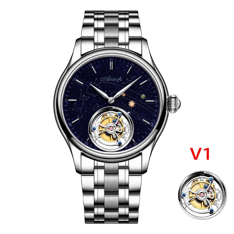 AESOP Original Flying Tourbillon Watches for Men Mechanical Skeleton Tourbillon Movement Fashion Wrist Watch Mens Sapphire 2025