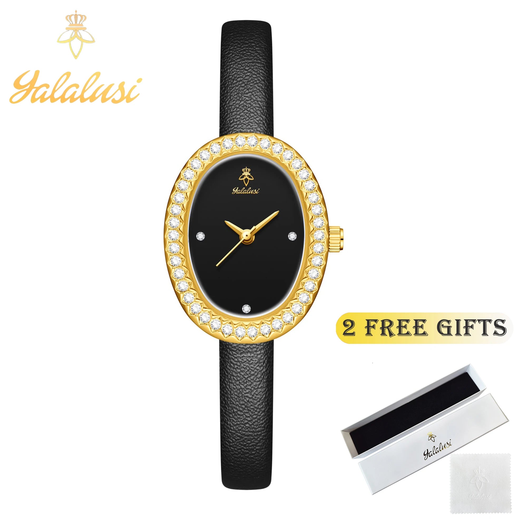 YaLaLuSi Women’s Fashion Water-Resistant Quartz Watch: A Luxurious Diamond-Set Leather Strap Bracelet Watch Gift reloj mujer