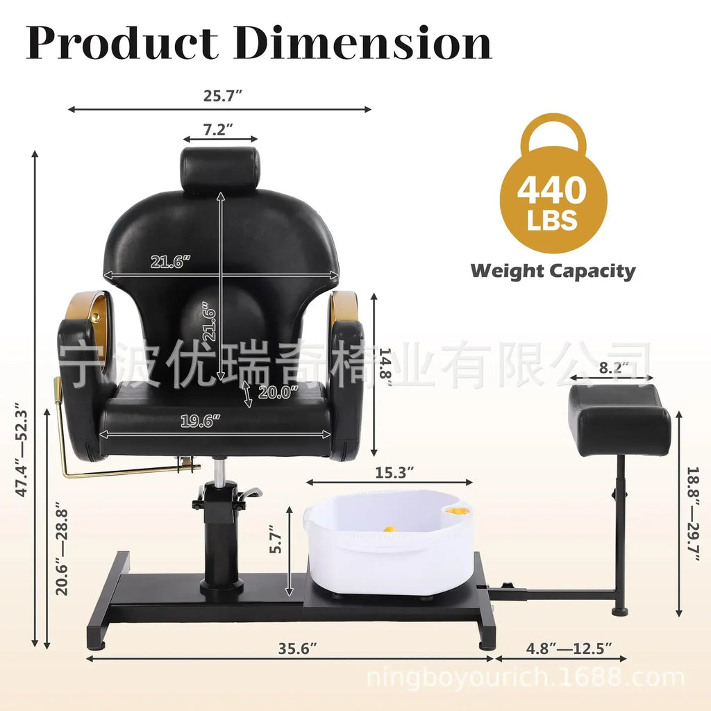 AOLIVIYA Modern Light Multifunctional Adjustable Pedicure Chair Metal Foot Bath Rotating Foot Therapy Massage For Salon Professi