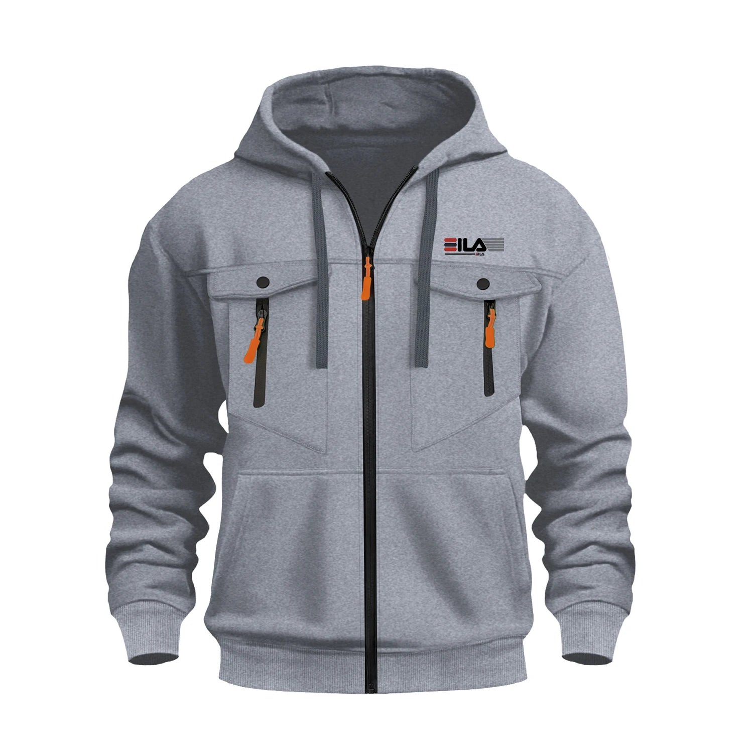 Autumn Winter Hoodies Men Zipper Patchwork Warm Fleece Sweatshirts Multi Pockets Male Fashion Hooded Jacket Thick Outdoor Hoodie