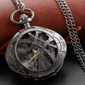 Vintage Bronze Eye Round Case Shape Quartz Pocket Watch Jewelry Pendant Necklace Chain Gifts for Men Women