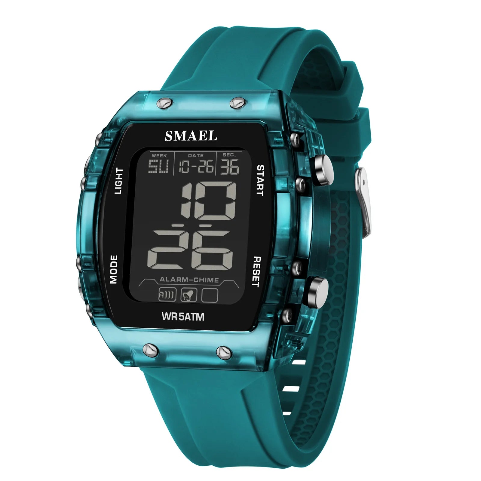 SMAEL Watches for Women LCD Digital Movement Silicone Strap Clock Fashion Trend Waterproof Sport Electronic Wristwatches Female