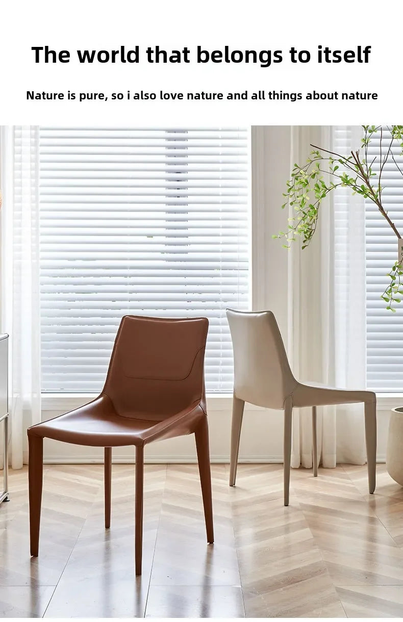 Leather Meeting Sedentary Dining Chair Luxury Backrest Comfortable Simple Dining Chair Hotel Restaurant Cadeiras Home Furniture