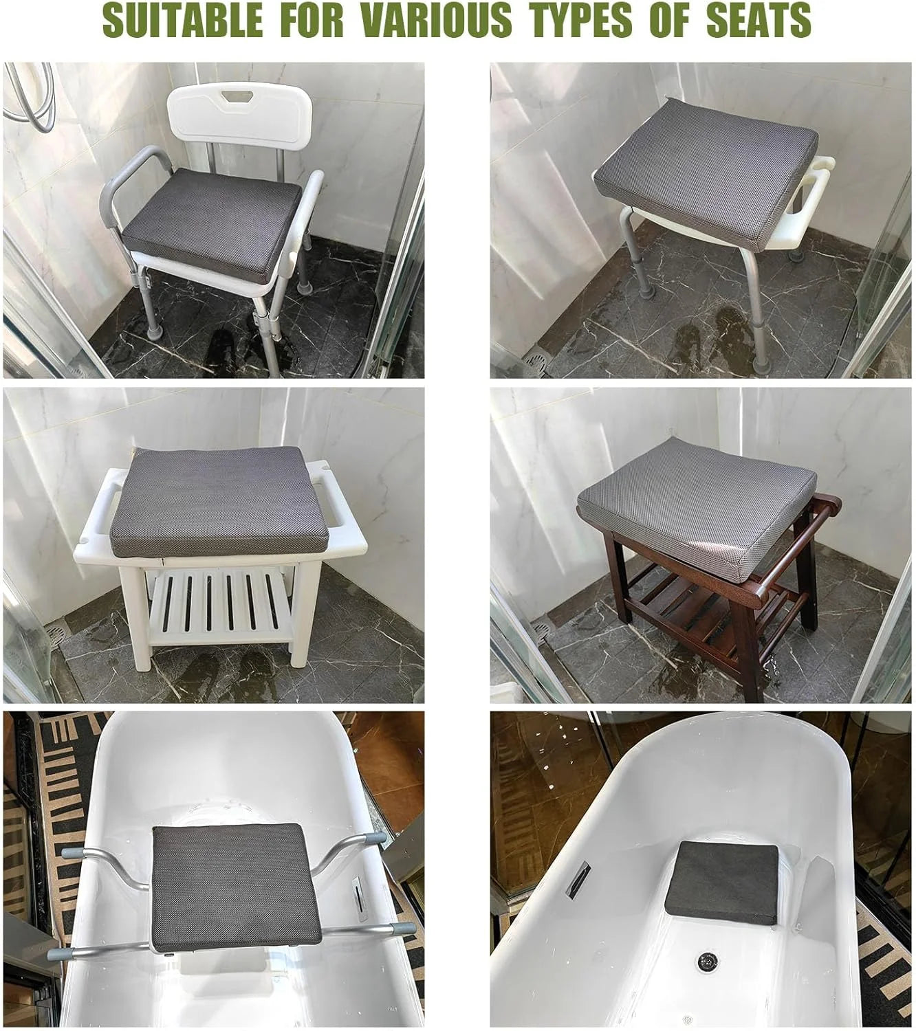 Shower Seat Cushion, Soft Chair Pad for Elderly Bathing，Easy to Clean & Quick Dry.Suitable for Shower Seats, Bathtub Baths