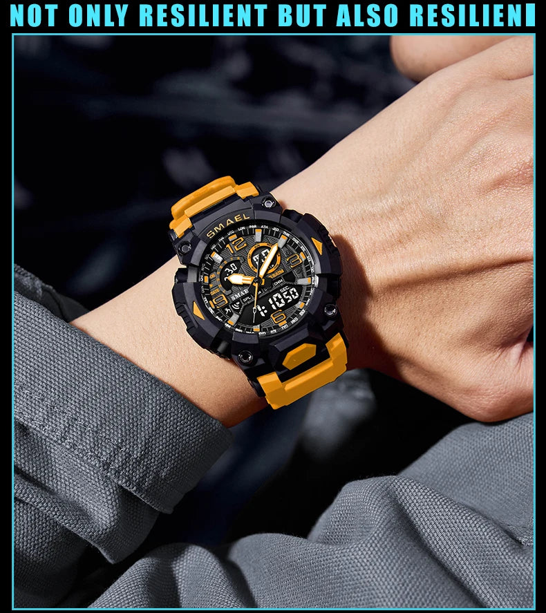 SMAEL 8099 Men's Military Digital Sport Watch - 50m Waterproof LED Backlight Alarm Stopwatch Chronograph Shockproof Gifts