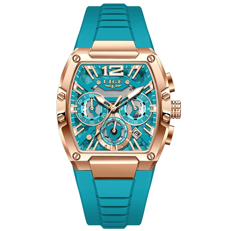 LIGE Original Brand Fashion Mens Watches Sport Military Chronograph Calendar Silicone Strap Quartz Wristwatch Relogio Masculino
