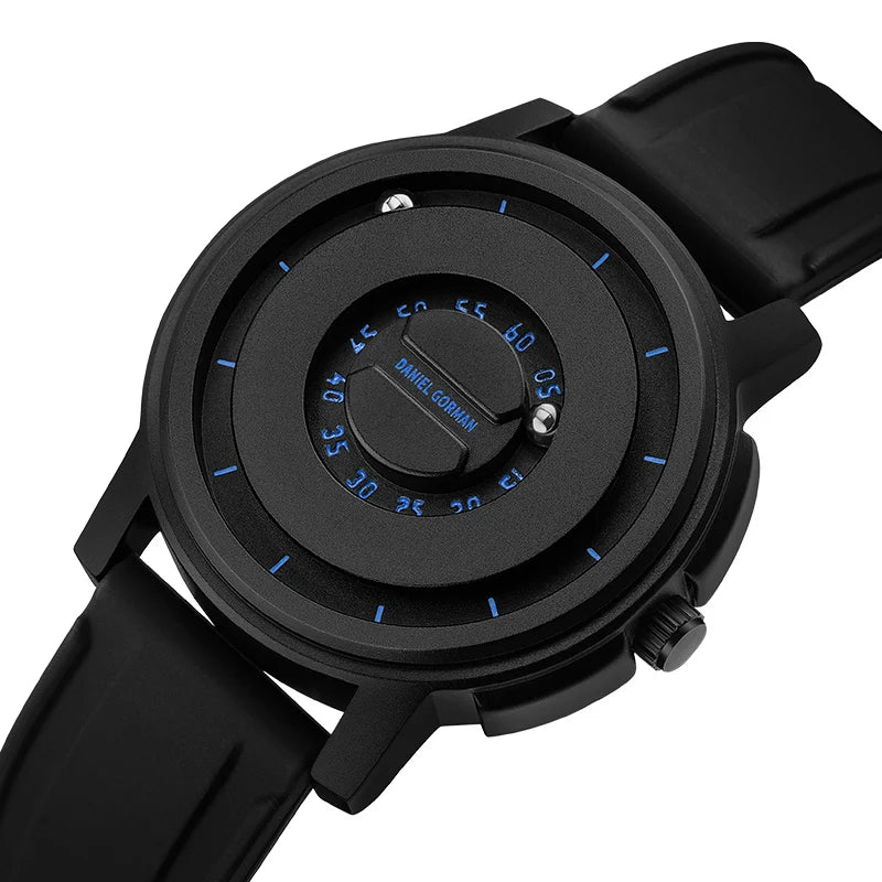 DANIEL GORMAN Fashion Silicone Watch For Men Outdoor Sports Waterproof Scrolling Pointer Magnetic Force Men's Quartz Wristwatch