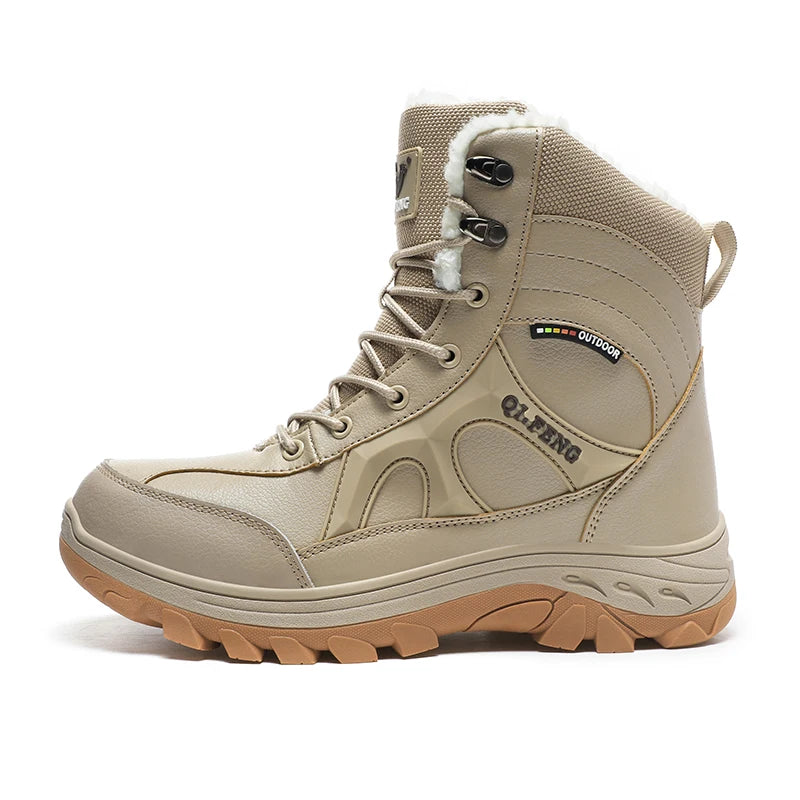 New Men Winter Outdoor Hiking Boots Plus Size 47 Snow Boots Men Training Work Boots Waterproof Slip-Resistant Keep Warm Fashion