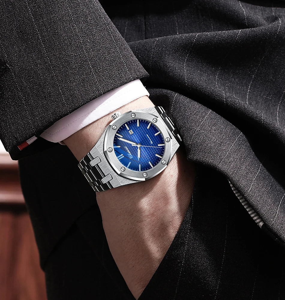 CHENXI NEW Men's Watches Fashion Casual Luminous Date Quartz Watch Male Clock Gifts 42mm Dial Gold Wristwatch Waterproof