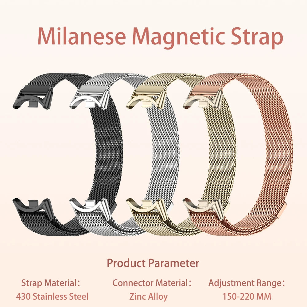 Strap for Mi Band 10 9 8 Wristband For Mi Band 9 Bracelet for Mi Band 10 Stainless Steel Watch Band for Mi Band 8 Metal Straps