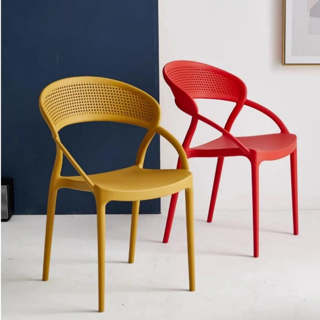 Plastic Chair Backrest, Home Thick Backrest Chair, Casual Nordic Minimalist Dining Chair, Restaurant Chair, Outdoor Armchair