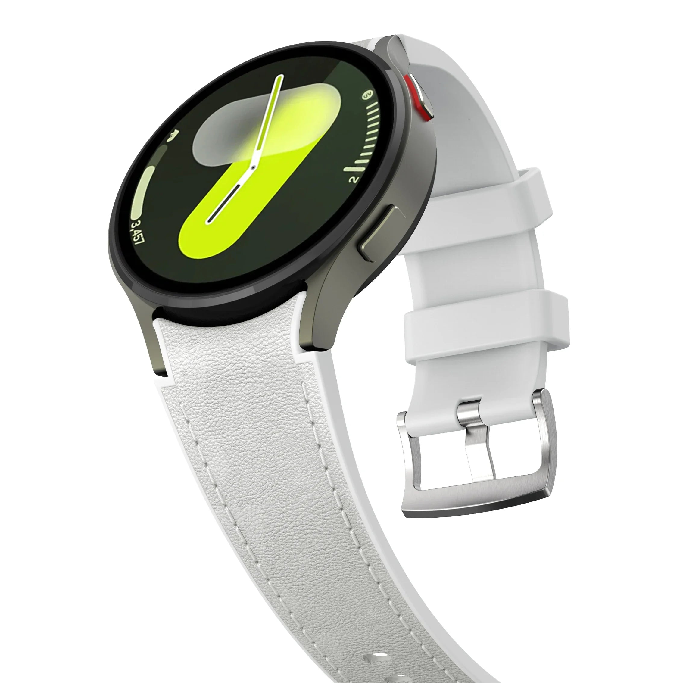 Silicone+Leather Strap for Samsung Galaxy Watch 7 6 5 4 44mm 40mm/5 Pro 45mm Wristband for Galaxy Watch 6 Classic 47mm 43mm Belt