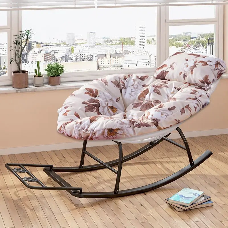 Leisure Lounge Chair, Garden Chair, Widened Rocking Chair, Rattan Rainbow Rocking Chair