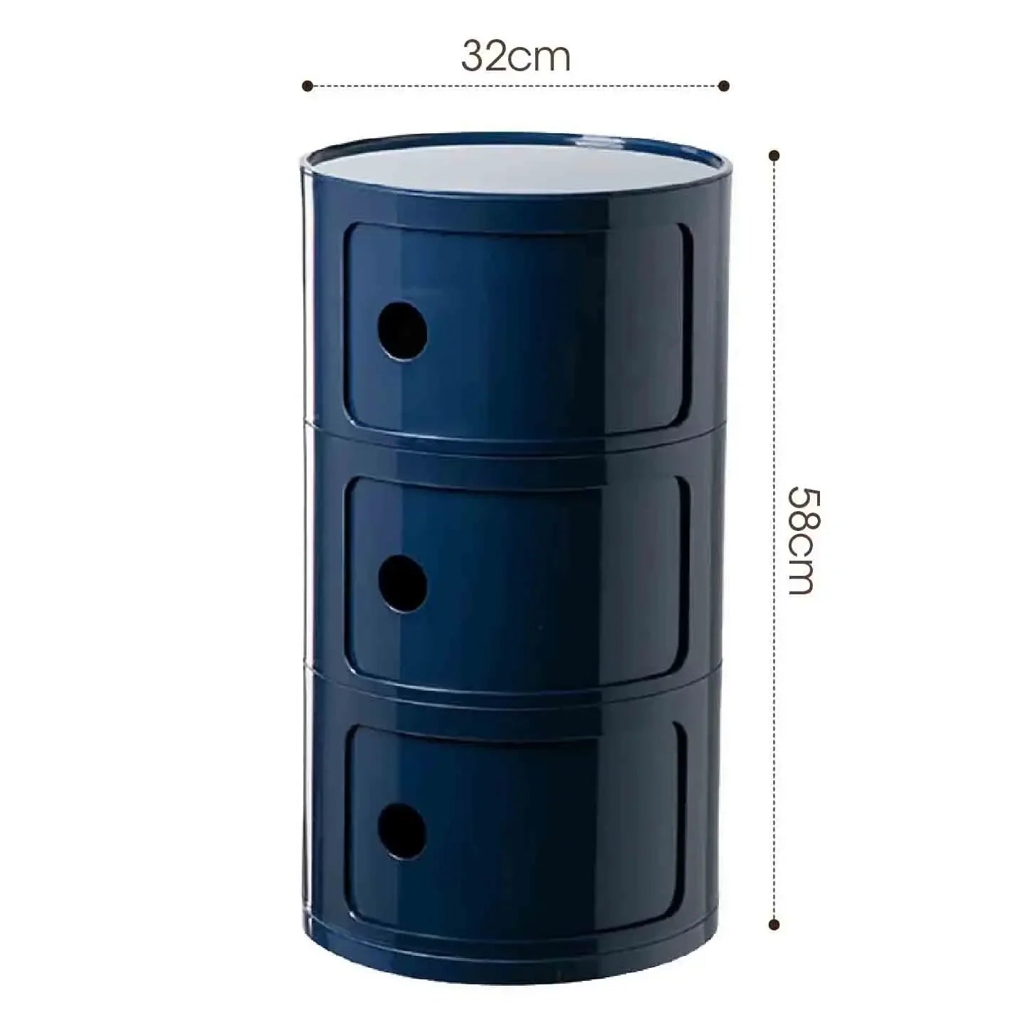 Plastic Round Bedside Nightstand with Drawers Practical Storage Box Cabinet Nightstand Chic Decor for Bedroom Living Room