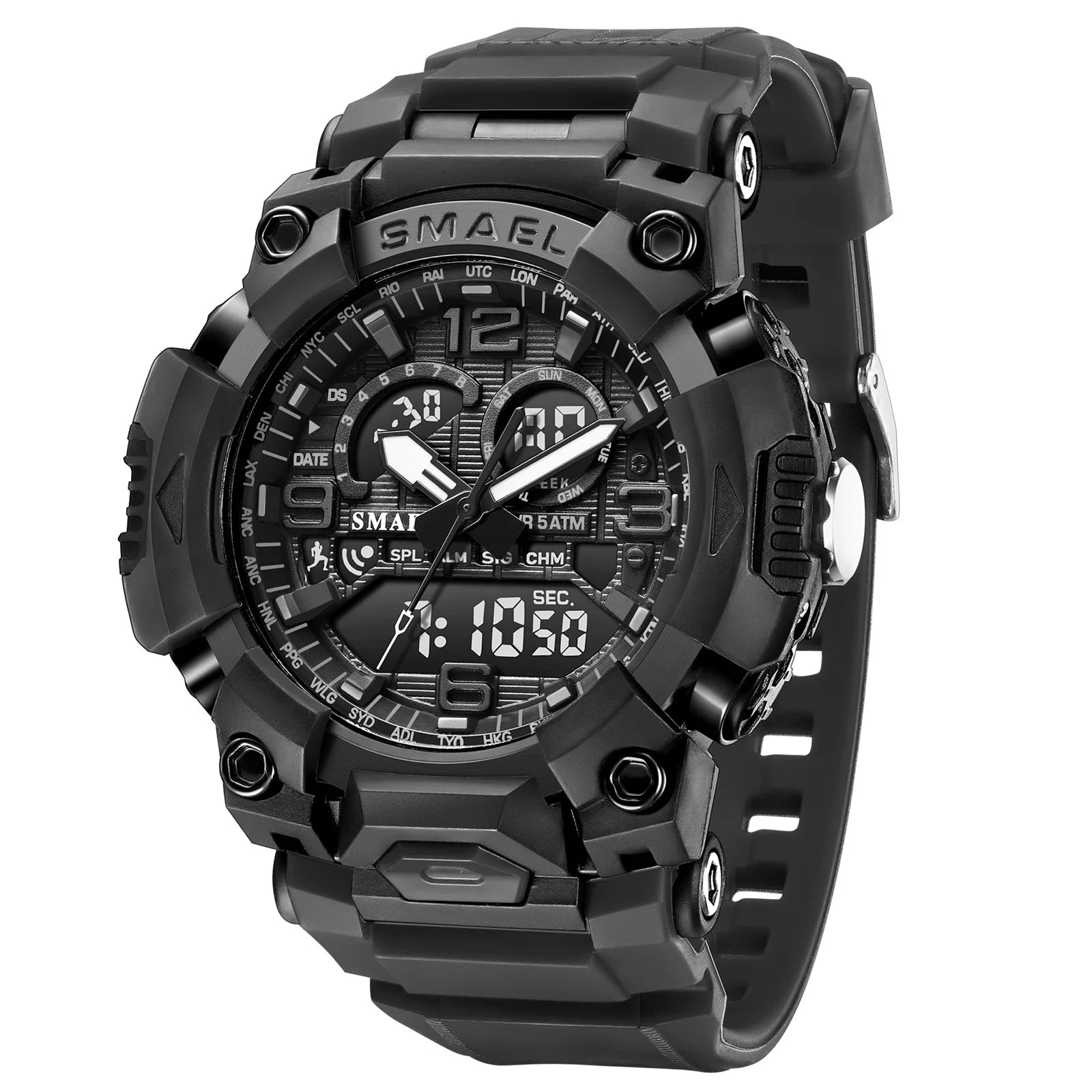 SMAEL 8099 Men's Military Digital Sport Watch - 50m Waterproof LED Backlight Alarm Stopwatch Chronograph Shockproof Gifts