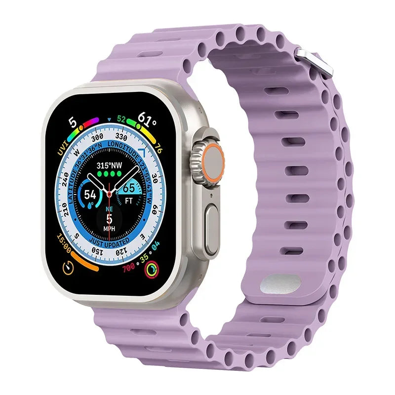 Ocean strap For Apple Watch Ultra 3 2 1 Band 49mm 11 10 9 8 7 46mm 45mm 41mm Silicone Wristband iWatch 6 5 4 SE3 44mm 40mm 42mm