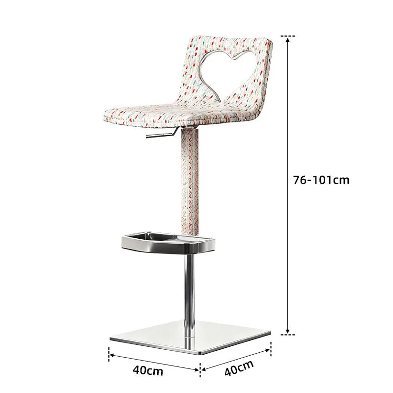 Minimalist Italian-Style Bar Stool by Xiaomujin, Suitable for Designer Villas, Living Rooms, and Dining Rooms, Dopamine Island Chair, Adjustable Height High Stool