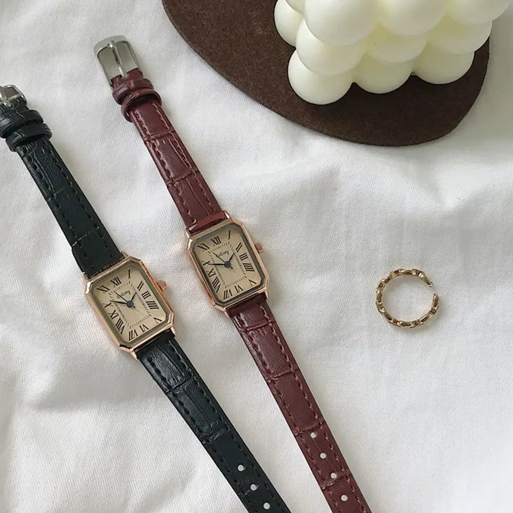 Elegant Women's Quartz Watch Exquisite Simple Women's Wrist Watch Decorative Waterproof Vintage Female Clock