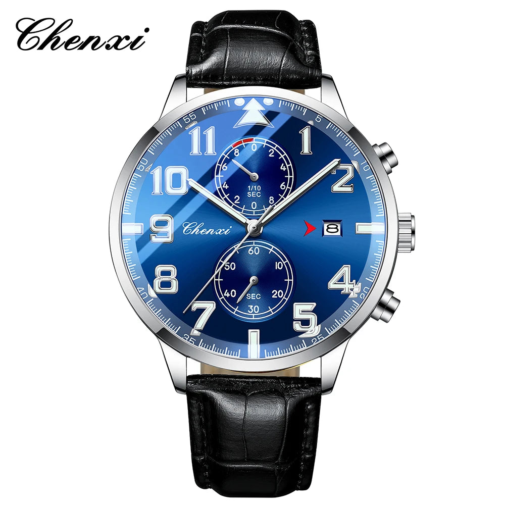 Fashion Luxury Business Men's Wristwatch Round Dial Luminous Waterproof Calendar Chronograph Man Watch