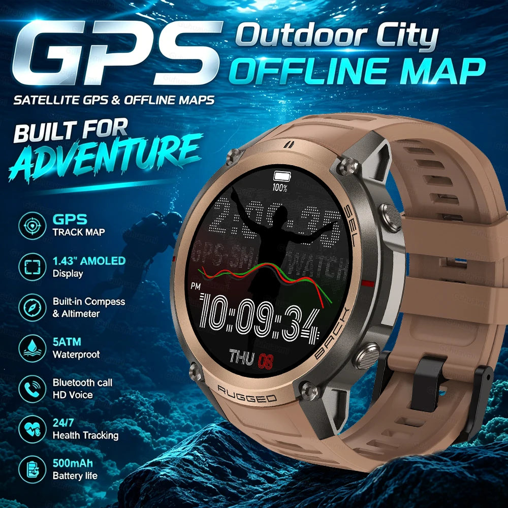 GPS Smart Watch with offline map Swimming Waterproof Sports Tracking Watch Heart Rate Blood Oxygen Sleep GPS positioning Watches