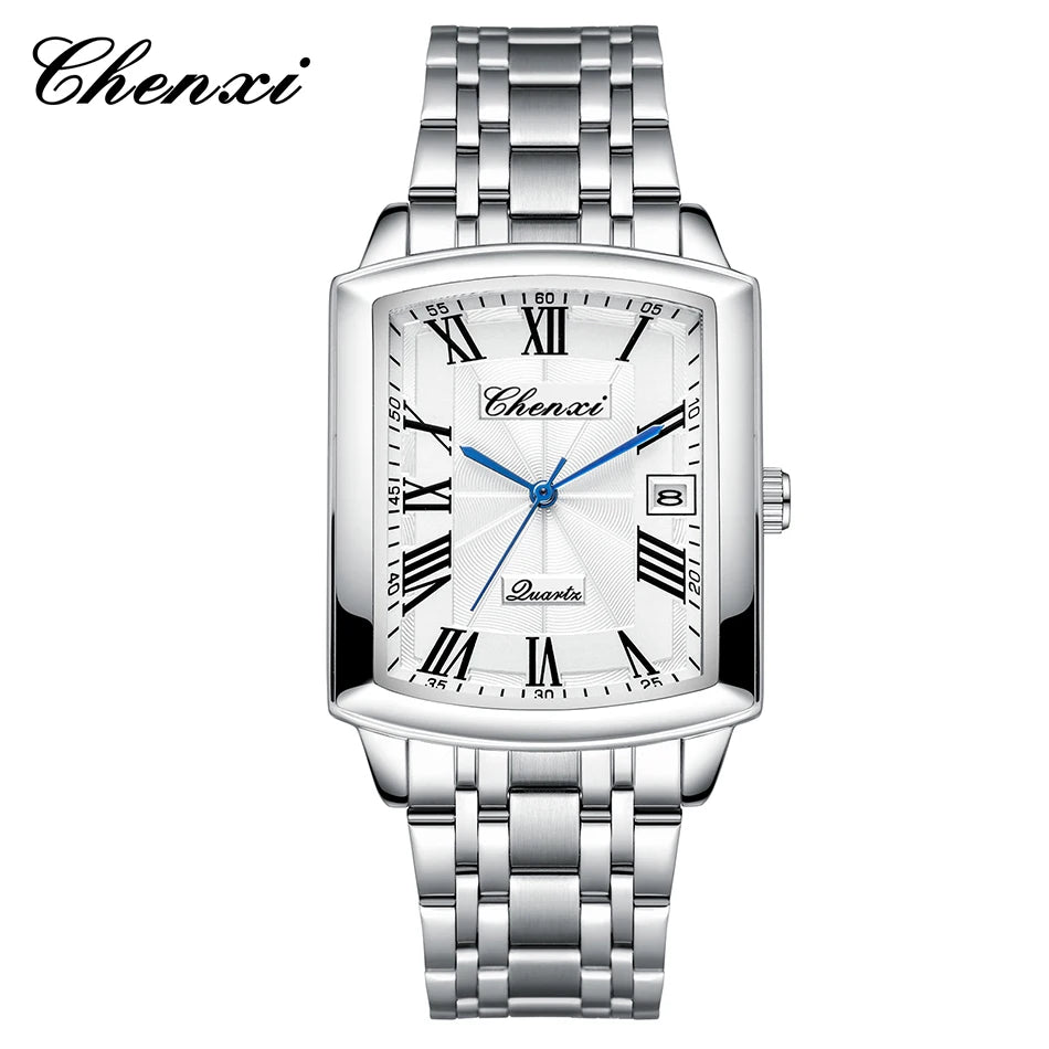 CHENXI Watches for Man Fashion Casual Calendar Quartz Watch Stainless Steel Bracelet Waterproof Men's Wristwatches Gifts