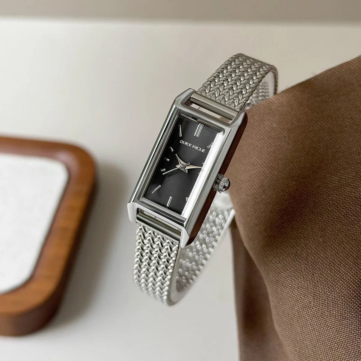 Women Watch for Girls Quartz Reloj Mujer Sliver Blue Gold Green Orologio Ladies Wristwatch Simple Vintage Rectangle Shaped Clock
