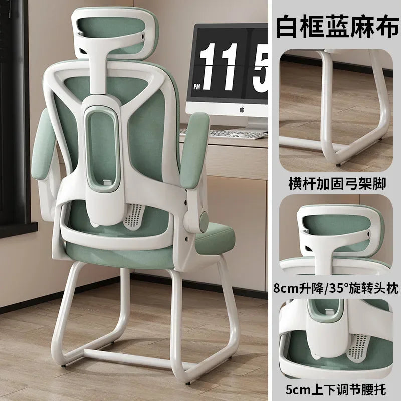 AOLIVIYA Comfortable Long Sitting Computer Chair For Home Office Seat Gaming Ergonomic Bedroom Desk Stool With Backrest Nordic B