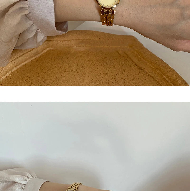 GEDI Ladies Watch New Vintage Exquisite Fashion Quartz Watches Woman Temperament Round Retro Watch Gifts Luxury
