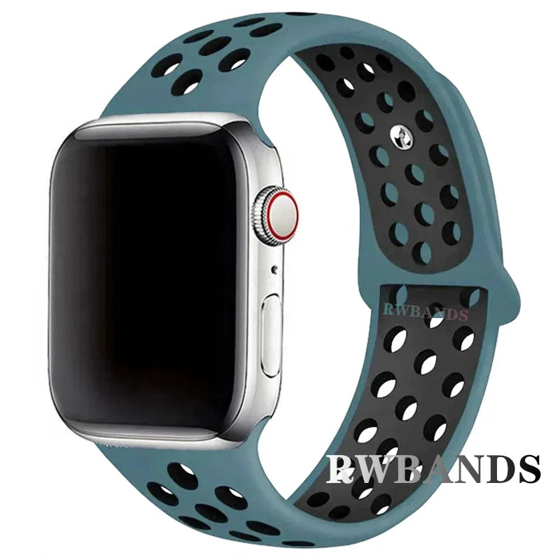 Sport Strap for Apple Watch Band 46mm 44mm 40mm 42-38-41mm 45mm Breathable Bracelet iWatch Series 10 9 8 7 6 SE 5 3 Ultra 2 49mm