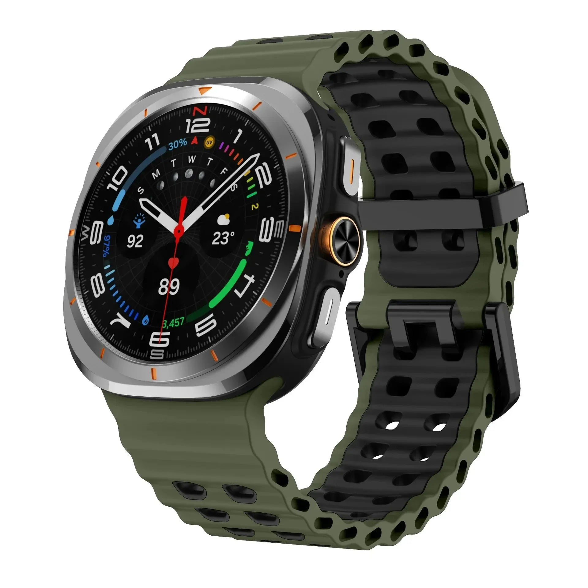 Two-color Silicone Strap for Samsung Galaxy Watch Ultra 47mm Ocean Original Official Wristband Galaxy Watch 8-7 Ultra 47mm Belt