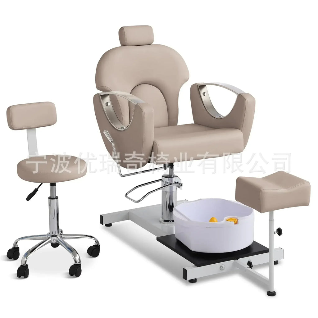 AOLIVIYA Modern Light Multifunctional Adjustable Pedicure Chair Metal Foot Bath Rotating Foot Therapy Massage For Salon Professi