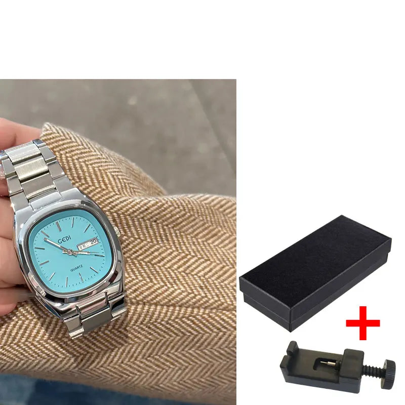 High Quality Women's Watch Minimalist Small Square Plate Bracelet Women's Watch Brown Quartz Waterproof Clock for Wife's Gift