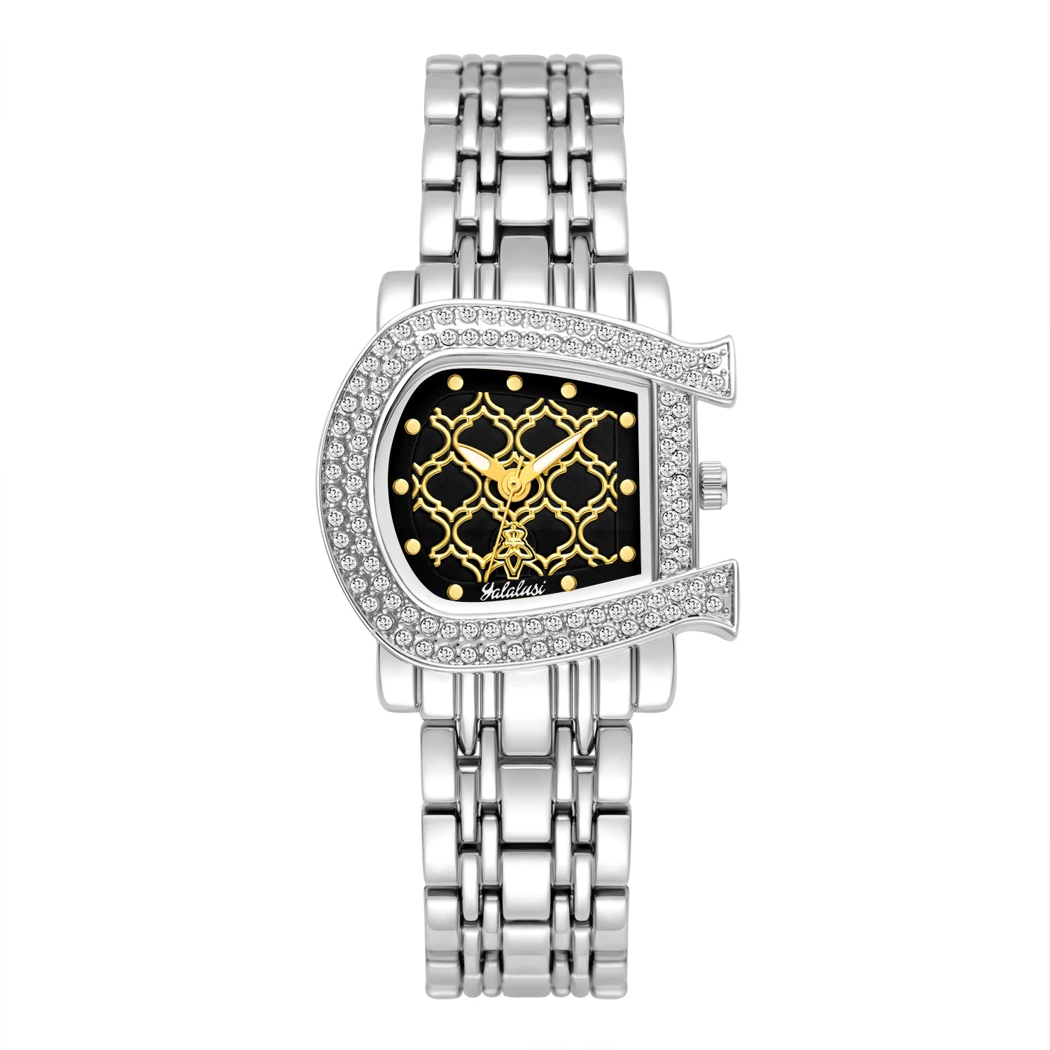 YaLaLuSi Women's Luxury Diamond-Set Asymmetrical Dial Bracelet Watch, Water-Resistant Quartz Watch reloj mujer watch for ladies