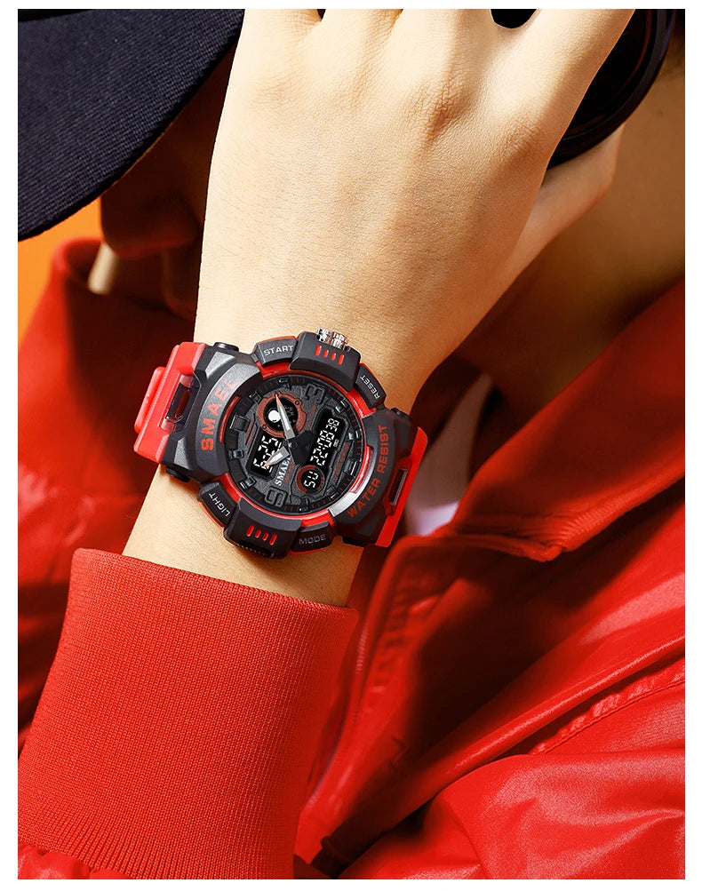 SMAEL Sport Watches Digital Watch LED 50m Waterproof Military Wristwatch Male Clocks 8063 Mens Watches  Stopwatches Alarm Clock