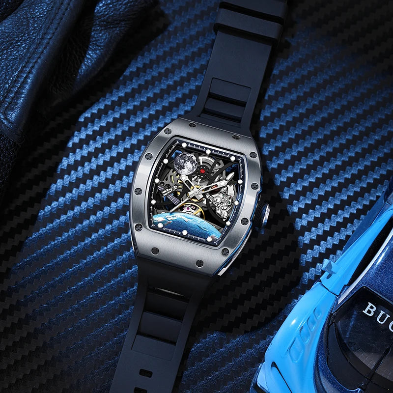 2025 Automatic Movement Mechanical Wrist Watches Men Hollow Design Waterproof Watch High Quality Custom Logo Automatic Watches