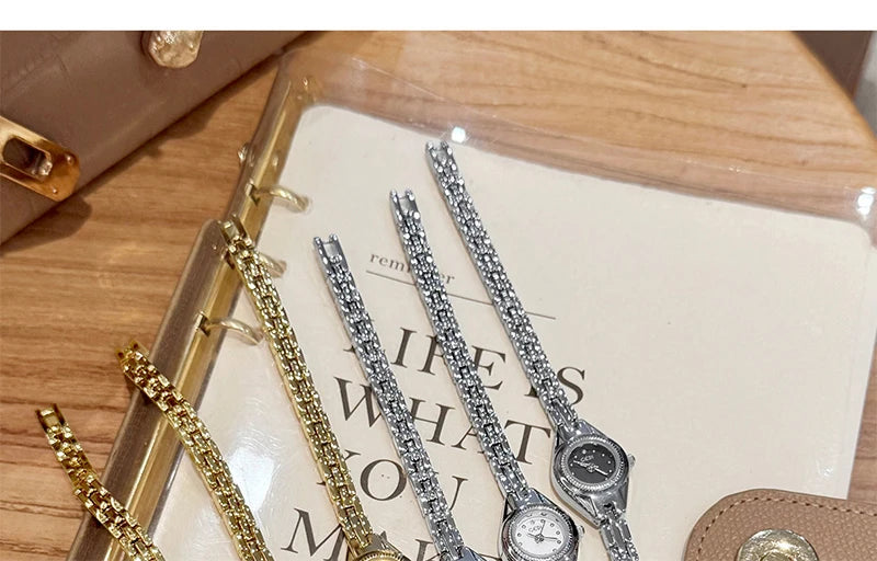 GEDI Ladies Small Watches Temperament Round Dial Quartz Retro Watch Luxury Waterproof Fashionable Wristwatch Gifts for Woman